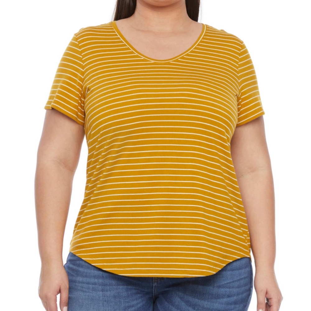 a.n.a Plus Womens Scoop Neck Short Sleeve T-Shirt